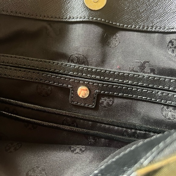 Like New Tory Burch black patent tote bag purse - Picture 6 of 10